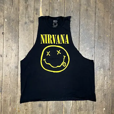 Buy Nirvana T-Shirt Vest Tank 90s Graphic USA Tee, Black, Mens 3XL • 20£