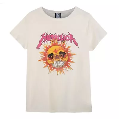 Buy Amplified Womens/Ladies Neon Sun Metallica T-Shirt GD1706 • 28.59£