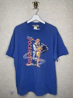 Buy Walt Disney Size XL Pocahontas Graphic Short Sleeve Shirt Blue • 33.01£