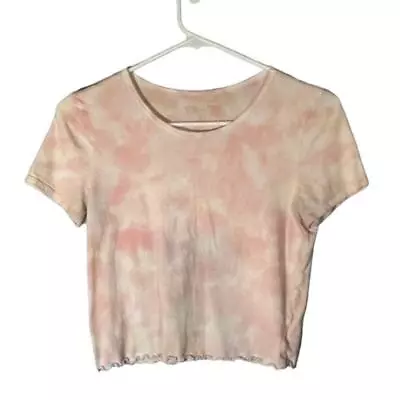 Buy American Eagle Pink & White Tie Dye Short Sleeve Crop T-Shirt Women Sz S • 23.62£