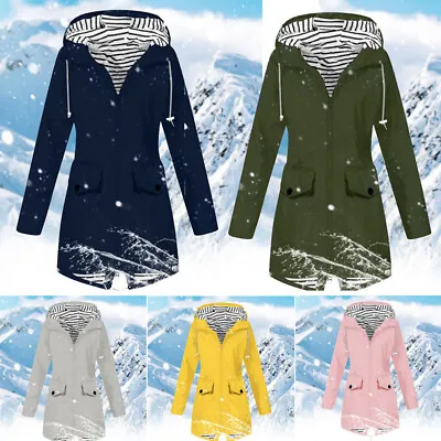 Buy Plus Size Womens Waterproof Raincoat Ladies Outdoor Wind Rain Forest Jacket Coat • 20.93£