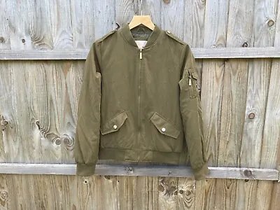 Buy Mens Michael Kors Olive Green Bomber Jacket Full Zip Small Coat S • 17.99£