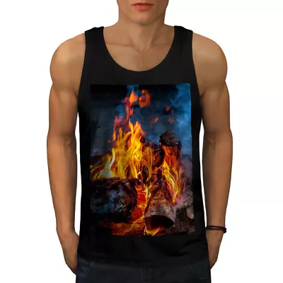 Buy Wellcoda Fire Coal Camping Mens Tank Top, Bonfire Active Sports Shirt • 17.99£