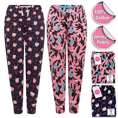 Buy Womens Pyjamas Bottoms Ladies Cotton Jersey Fun Prints Pants Nightwear Pjs • 7.99£