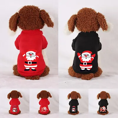Buy Christmas Warm Winter Dog Clothes Vest Jacket Pet Coat Sweater Puppy Cat Jumper • 4.67£