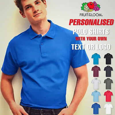 Buy Personalised Mens Work Polo Shirt Short Sleeve Plain Casual Workwear Uniform Top • 9.60£