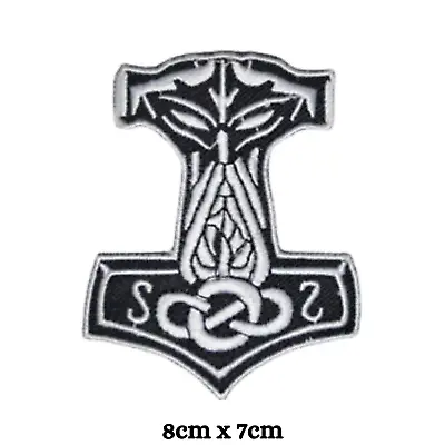 Buy Mjolnir Viking Thor Hammer Loki Odin Skins Iron On Embroidered Patch • 2.23£