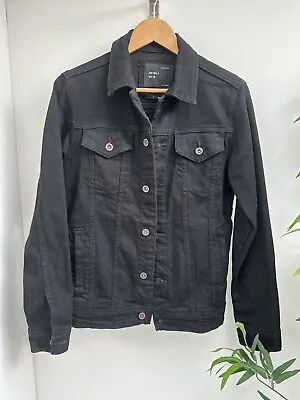 Buy ZARA Man Dark Wash Black Denim Jacket Slim Fit Size Small S Cotton Jeans Jacket • 10.99£