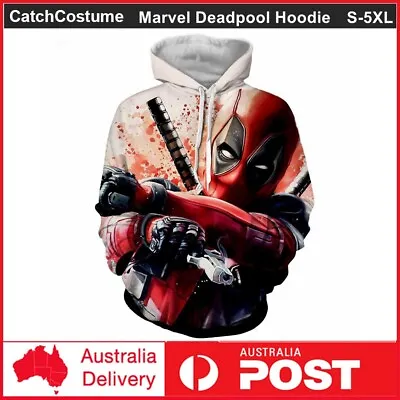 Buy Marvel Deadpool Hoodie 3D Printed Sweatshirt Pullover Cosplay Coat Jacket Unisex • 21.93£