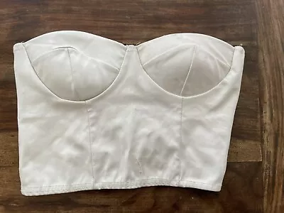 Buy Women’s White Evening Corset Size 8, Short Party T-shirt, Sleeveless Crop Top • 6.99£