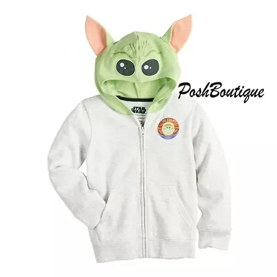 Buy Sz 4-12 Baby Yoda Hoodie Jacket Mandalorian Star Wars Boy Girl Kid Costume Grogu • 20.41£
