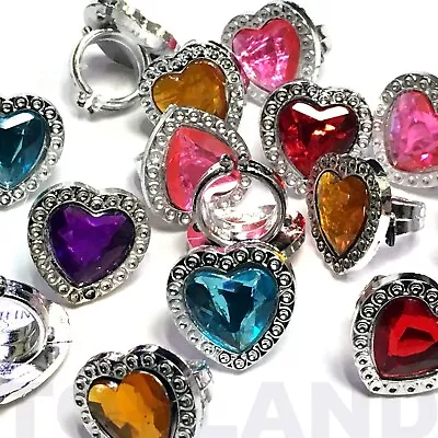 Buy 12 X GIRLS GEM SPARKLE RINGS TOY JEWELLERY CHILDRENS BIRTHDAY PARTY BAG FILLERS • 3.75£