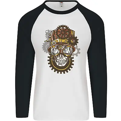 Buy Steampunk Skull Mens L/S Baseball T-Shirt • 9.99£