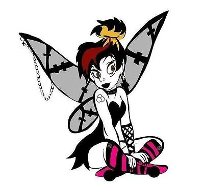 Buy Gothic Tinkerbell A5 Iron On Tshirt Transfergothic Sitting Tinkerbell A5 Design • 1.89£
