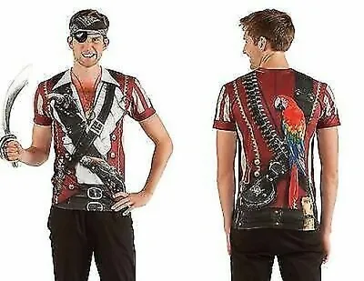 Buy Faux Real Sublimation Swashbuckler Pirate Costume Outfit T Shirt Tee S-2Xl • 35.04£