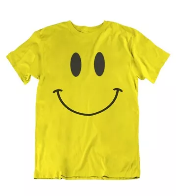 Buy Mens Happy Smiling Face T-Shirt  Eco Music Retro Party Fancy Dress Gift • 8.99£