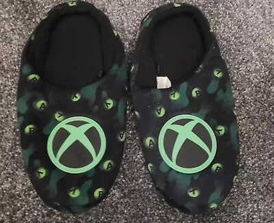 Buy XBOX Slippers Boys Kids Teens Game Console Logo Green Black Shoes • 3£