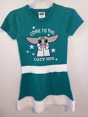 Buy Disneys Star Wars Girl's XS 4-5 Baby Yoda Green Sweater Dress Kids Clothing NWOT • 7.87£