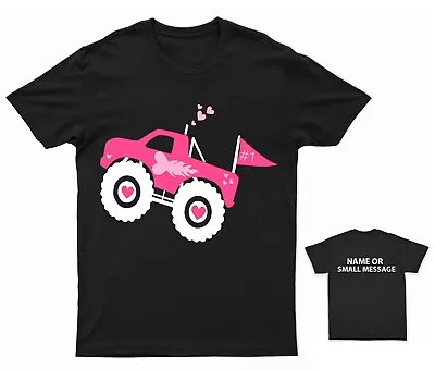 Buy Pink Monster Truck T-shirt Off Road Big Wheels Jump Daredevil Crush Loud • 10.95£
