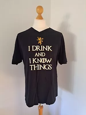 Buy Game Of Thrones I Drink And Know Things T-shirt. Size XL • 10£