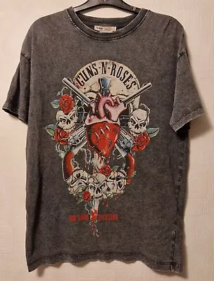 Buy Guns N Roses Use Your Illusion Grey Denim Style Pull & Bear Graphic T Shirt Gnr • 39.99£