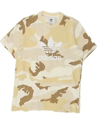 Buy ADIDAS Mens Graphic T-Shirt Top Medium Beige Camouflage Cotton AV06 • 12.47£