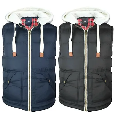 Buy Mens Body Warmer Gilet Hoodie Hooded Contrast Hood Sleeveless Jacket New S - XXL • 17.99£