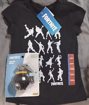 Buy Fortnite Battle Royale Dance Shirt Short-sleeve Kids Size L 10/12 + Boogie Bomb  • 12£