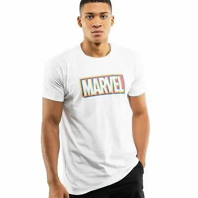 Buy Official Marvel Mens Glitch Logo T-shirt White S - XXL • 13.99£