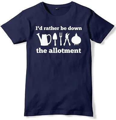 Buy I'd Rather Be Down The Allotment Gardening Funny Mens T-Shirt • 11.99£