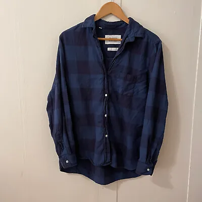 Buy GRAYSON The Hero Buffalo Check Flannel Women's Size 04 Blue Cotton Button Up Top • 33.78£