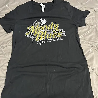 Buy The Moody Blues - Nights In White Satin Juniors Women’s Black T-Shirt Size L • 19.89£