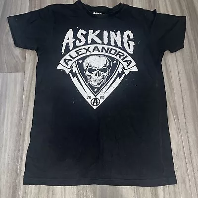 Buy Asking Alexandria Band T-Shirt Shirt UK Size S Small Bandmerch Black Skull Metal • 14.99£
