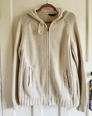 Buy Full Circle 100% Cotton Cream Hoodie Hooded Cardigan Bust 42” Size 18-20 • 15£