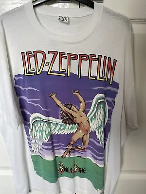 Buy Vintage 1990 Led Zeppelin Swan Song T Shirt - INCREDIBLY RARE • 150£