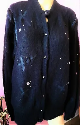 Buy Queen Of Saba Royal Fashion DRESSING BLACK Jacket SWEATER 48 EU US SIZE L / XL • 53.86£