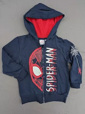 Buy NEW! Marvel Spiderman Zip Up Hoodie Navy Boys Gift 5 6 7 Years • 15.95£
