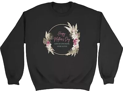 Buy Personalised Happy Mother's Day Kids Sweatshirt Flower Wreath Boys Girls Jumper • 12.99£