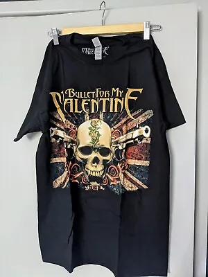 Buy Bullet For My Valentine Two Pistols Union Jack Tee Rock Skull And Guns T-shirt  • 13.99£