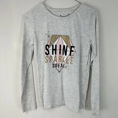 Buy Primark Shine Sparkle Dream Long Sleeve Grey T-Shirt Age 12-13 • 3£