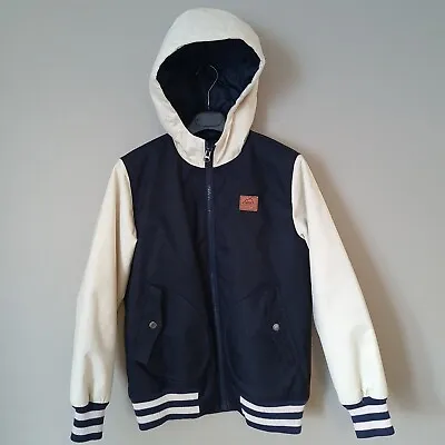 Buy Vans Jacket Youth Size Large Blue Off White Bomber Baseball Varsity Hooded Boys • 23.99£