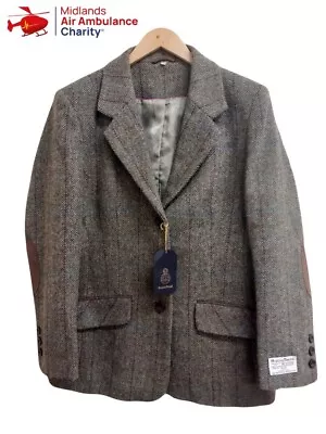 Buy Harris Tweed Blazer Ladies Brown Check 100% Pure Wool NWT Size 18 / 42  Chest • 120£