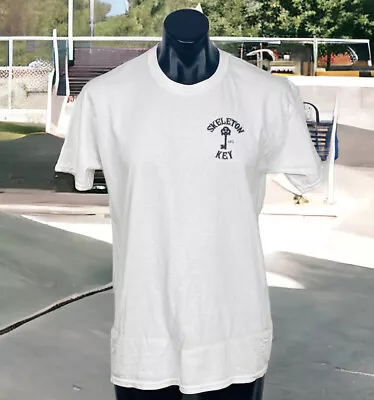 Buy Skeleton Key MFG. Skateboards Men's White T Shirt Gildan Ultra Cotton Size Large • 25.27£