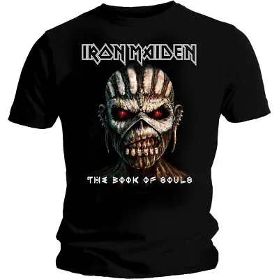 Buy Iron Maiden Official Book Of Souls Album Logo Mens Black Short Sleeve T-Shirt • 13.95£