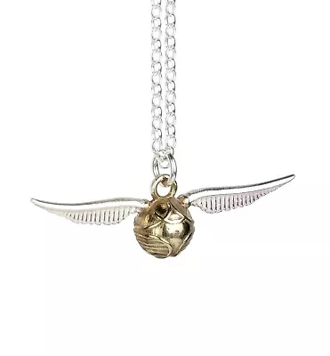Buy Harry Potter  Official Golden Snitch Sterling Silver & Crystal Necklace Pendant • 73.99£