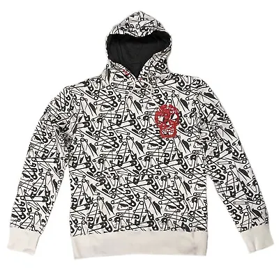 Buy Atticus  Tuffnell White & Black All Over Print Pullover Hoodie  • 49.68£