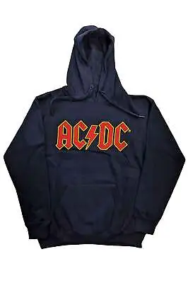 Buy AC/DC Hoodie Band Logo New Official Unisex Navy Blue Pullover • 34.95£
