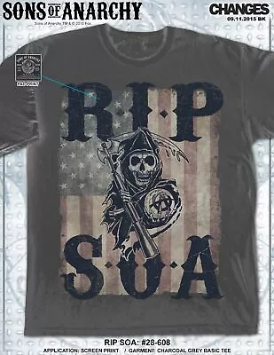 Buy Sons Of Anarchy RIP SOA Samcro TV Biker Skull Reaper Motorcycle Jax Shirt 28-608 • 25.36£