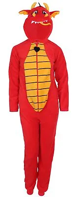 Buy Fleece One Piece Hood Red Dragon Pyjamas  • 28.79£