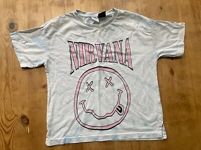 Buy ZARA Girls Nirvana T-shirt Age 8-9 White Tie Dye • 4£